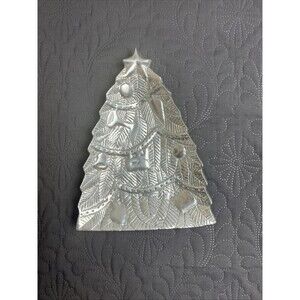 Holland Boone Polished Pewter Christmas Tree Tray Small Lead Free Holiday Silver